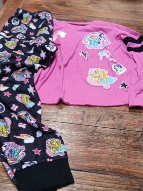 Girls Pink My Little Pony Pajama Set - Rainbow & Pony Graphics